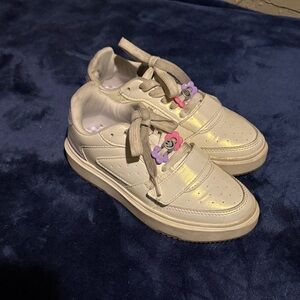 Justice Cream Sneakers with Bear Charms
